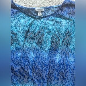 NWT WESTPORT SCOOP NECK TOP TIE DYE EFFECT KNOTTED AT THE FRONT WAIST